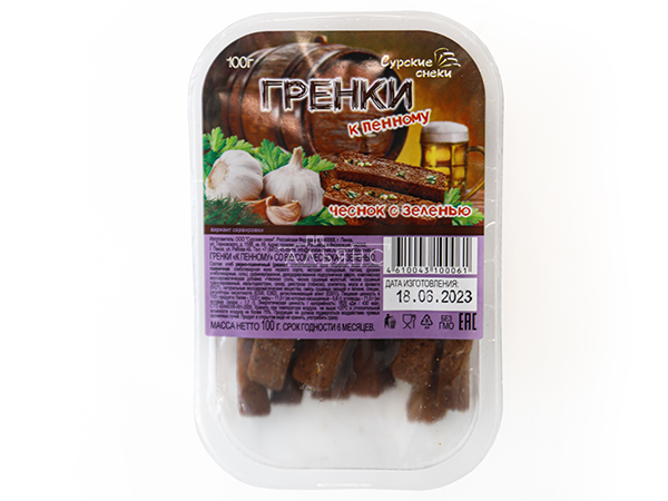 Сурские гренки Чеснок с зеленью (100 гр) в Орехово-Борисово