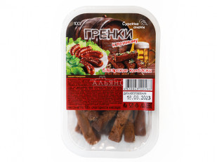 Сурские гренки Сметана с луком (100 гр): Сурские гренки Баварские колбаски (100 гр)