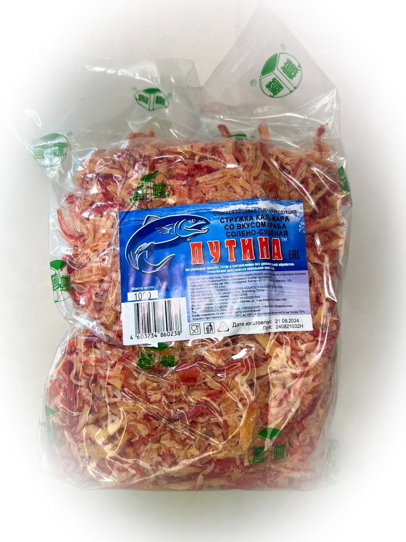 Кальмар стружка со вкусом краба "Розовая" (ПУТИНА) в Орехово-Борисово